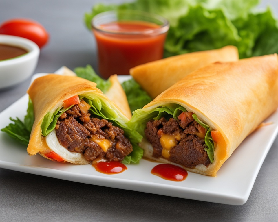 cheeseburger spring rolls