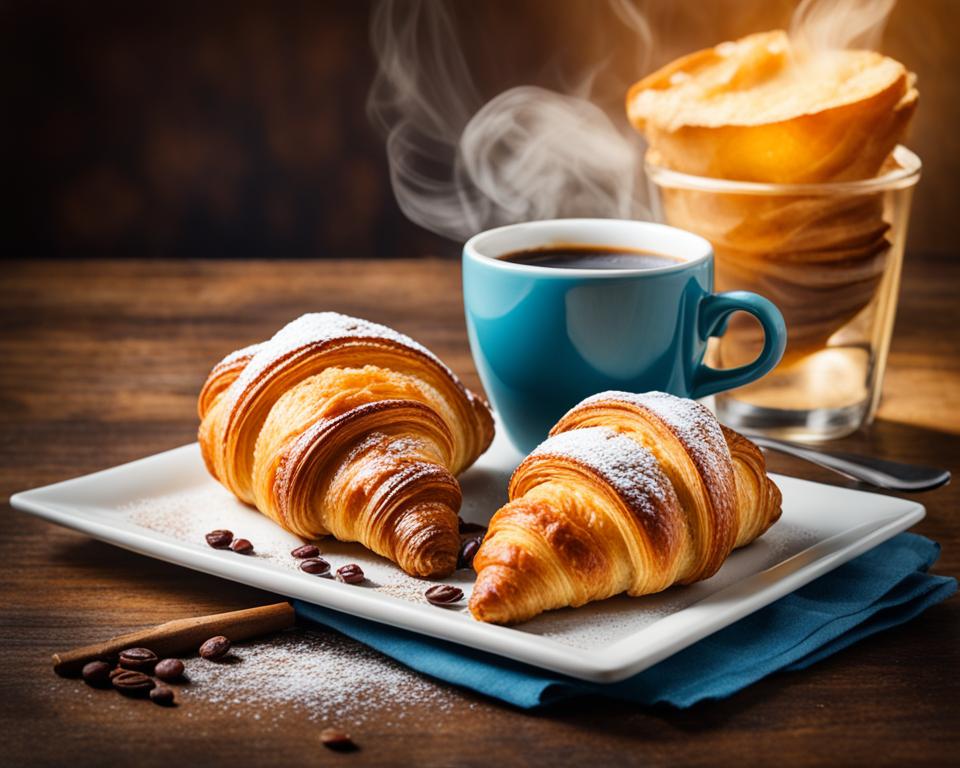 french croissant and coffee