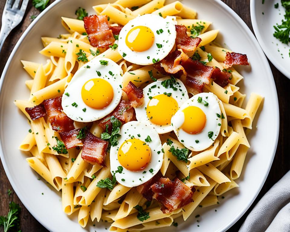 pasta with bacon and eggs